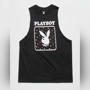 NWT PLAYBOY Logo Fill Mens Tank Top Black Small